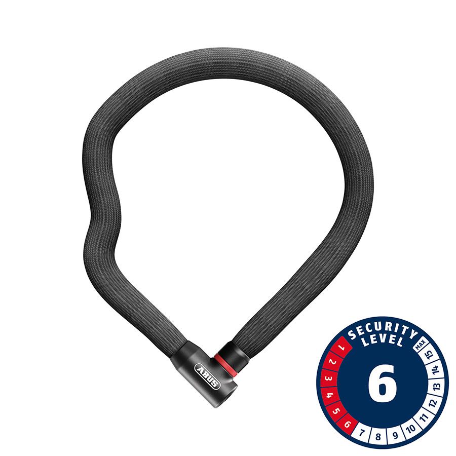Cadenas à chaîne à clé Abus, Goose 4204K, 4mm, 110cm, 3.6', Noir