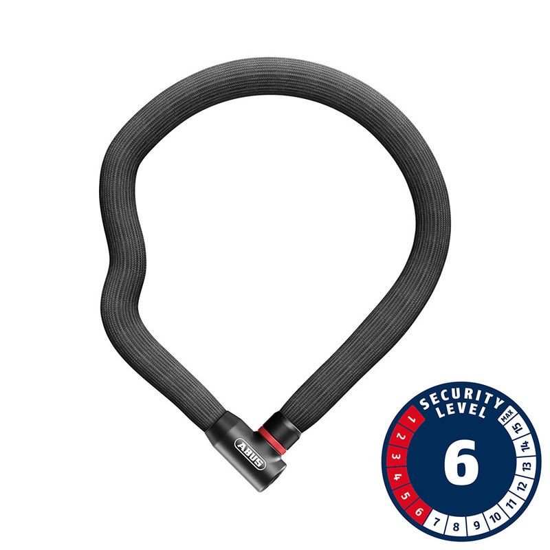 Cadenas à chaîne à clé Abus, Goose 4204K, 4mm, 110cm, 3.6', Noir