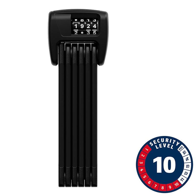 Cadenas pliable à combinaison Abus, Bordo 6000C, 90cm, 3', 5mm, Noir