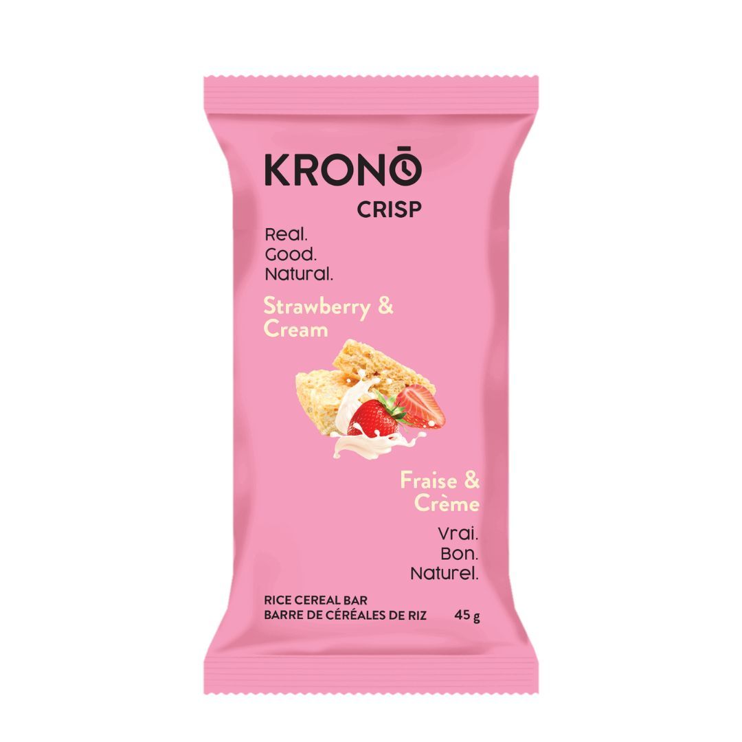 Carré énergétique au riz croustillant Krono Fraise-Crème 45g