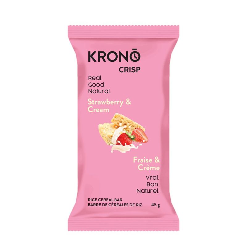 Carré énergétique au riz croustillant Krono Fraise-Crème 45g