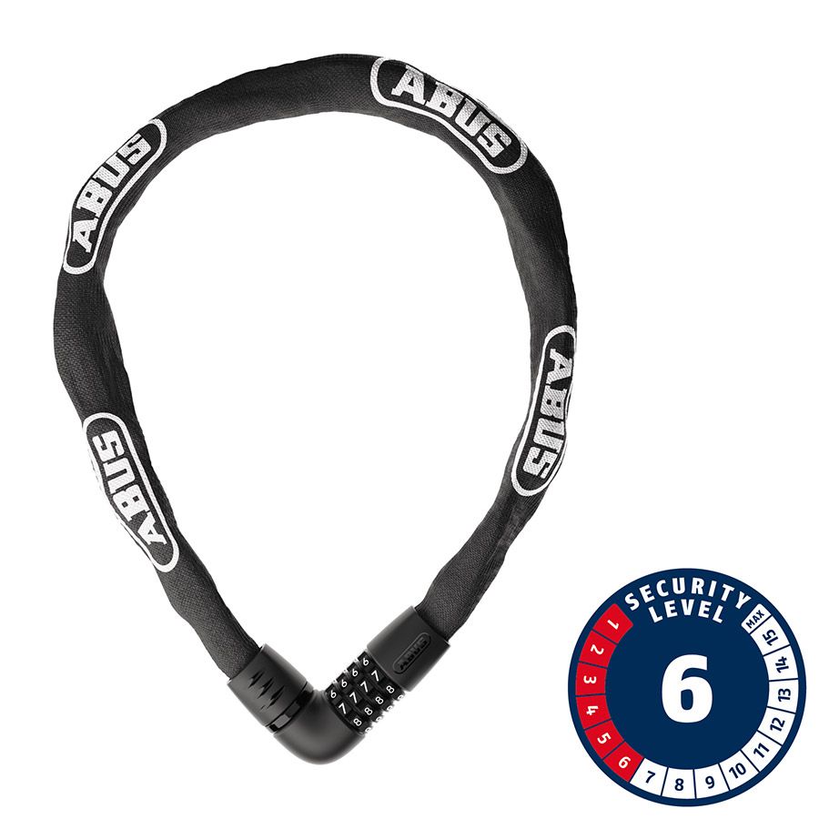 Cadenas à chaîne à combinaison Abus Tresor 6806C, 6mm, 85cm, 2.8', Noir