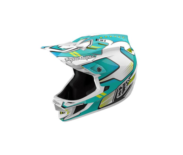 Casque intégral Troy Lee Designs D4 Composite MIPS Crest Turquoise
