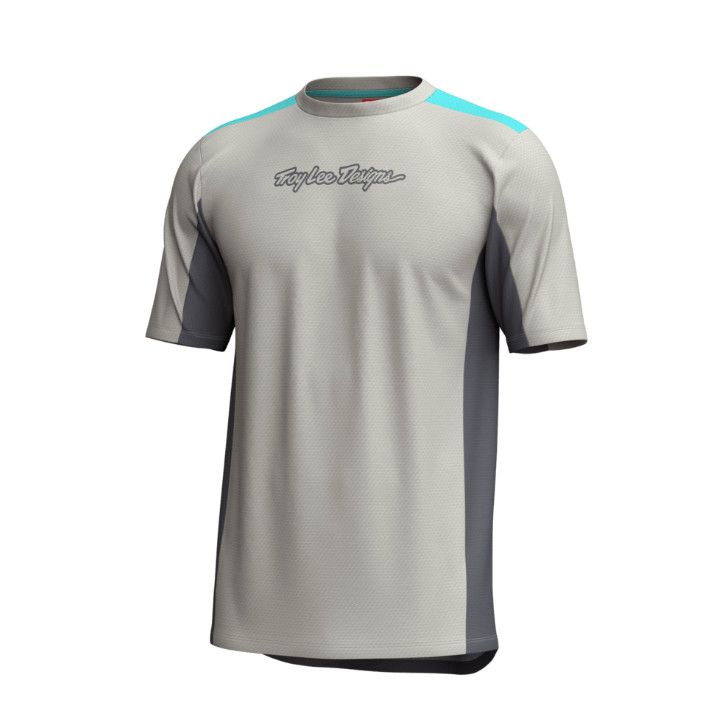 Maillot manches courtes Troy Lee Designs Stage Signature Gris Pierre
