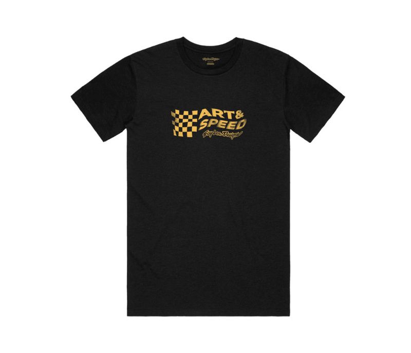 T-Shirt manches courtes Troy Lee Designs Finish Line Noir