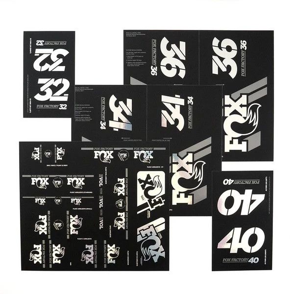 Kit d'autocollant Fox Heritage Fork and Shock Chrome