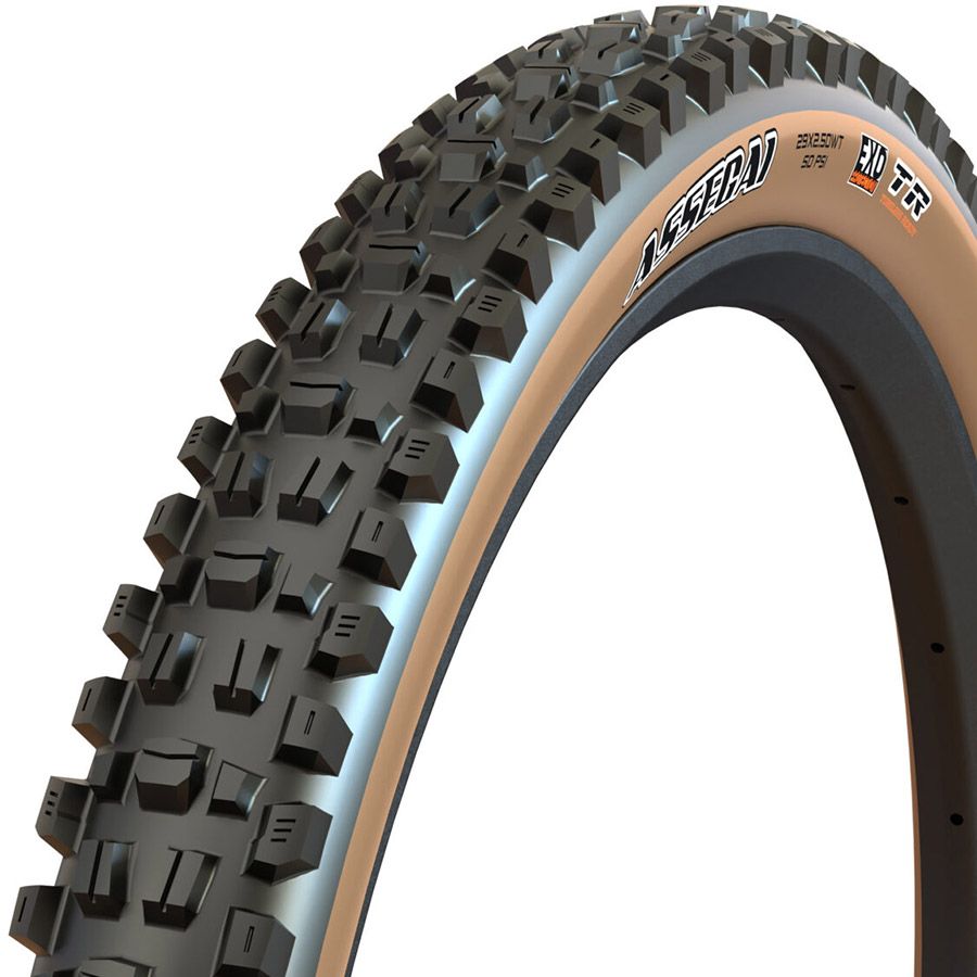 Pneu Maxxis, Assegai, 29"x2.50, Pliable, Tubeless Ready, Dual, EXO, 60TPI, Flanc Beige