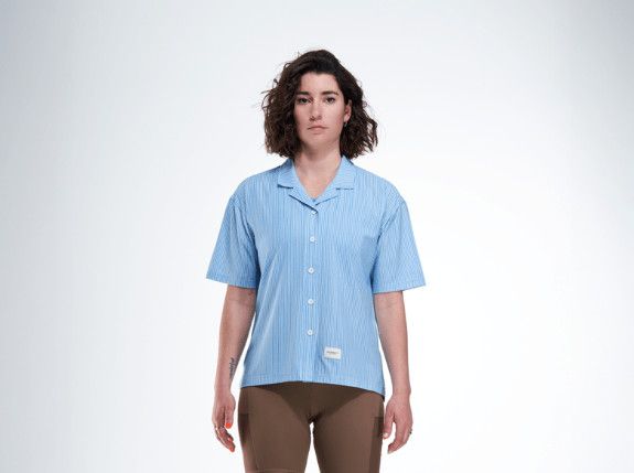 Chemise légère manches courtes Peppermint Signature Femme Rayures/Bleuet