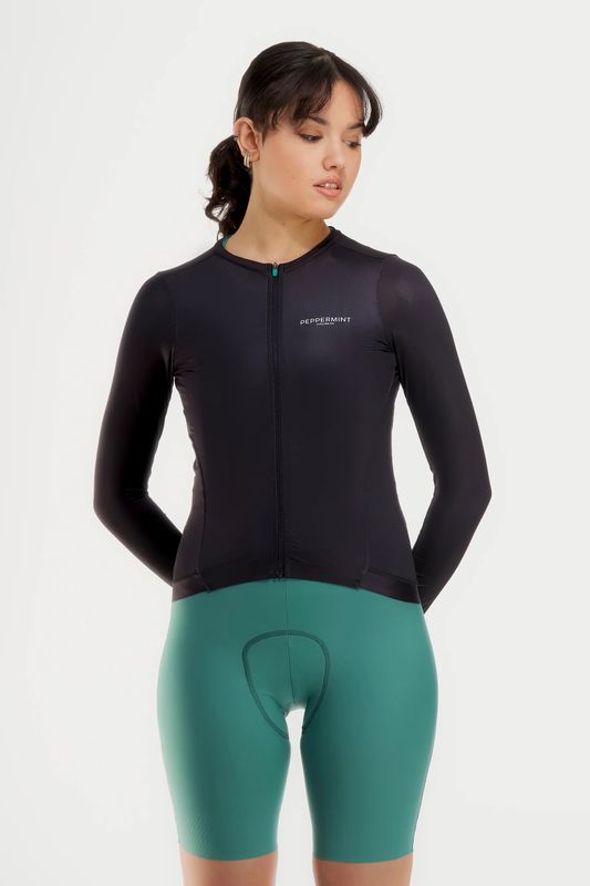 Maillot manches longues Peppermint Signature Femme Noir