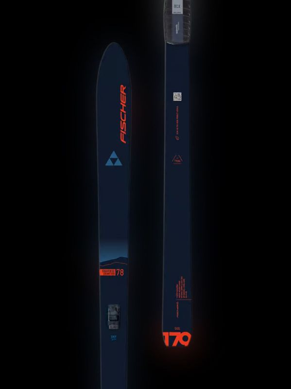 Preowned Fischer Traverse 78 Crown/Skin Xtralite 2026 Skis + Easy Skin 50 &amp; BC Auto Bind.