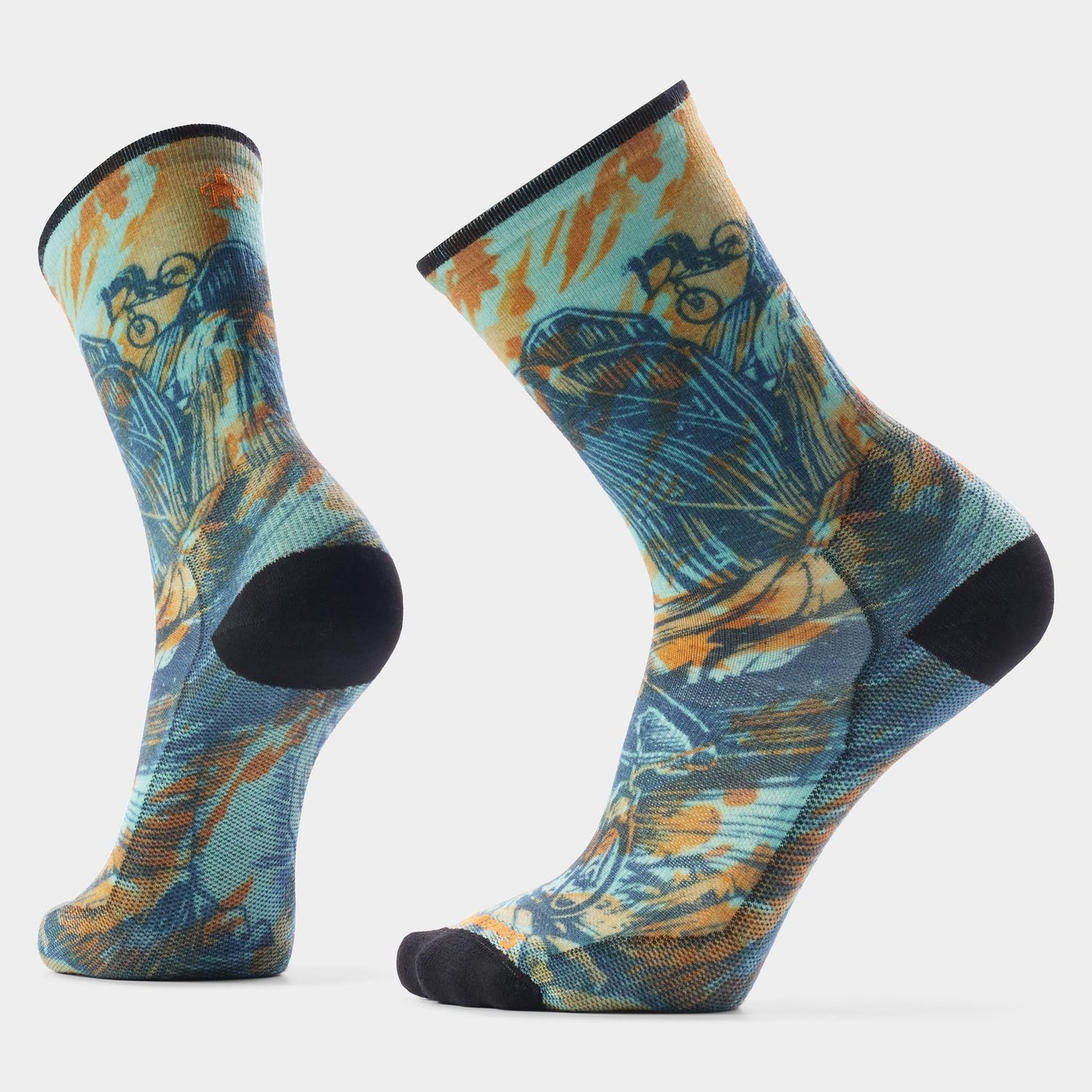 Smartwool Bike Rugged Ride Print Crew Socks (Capri)