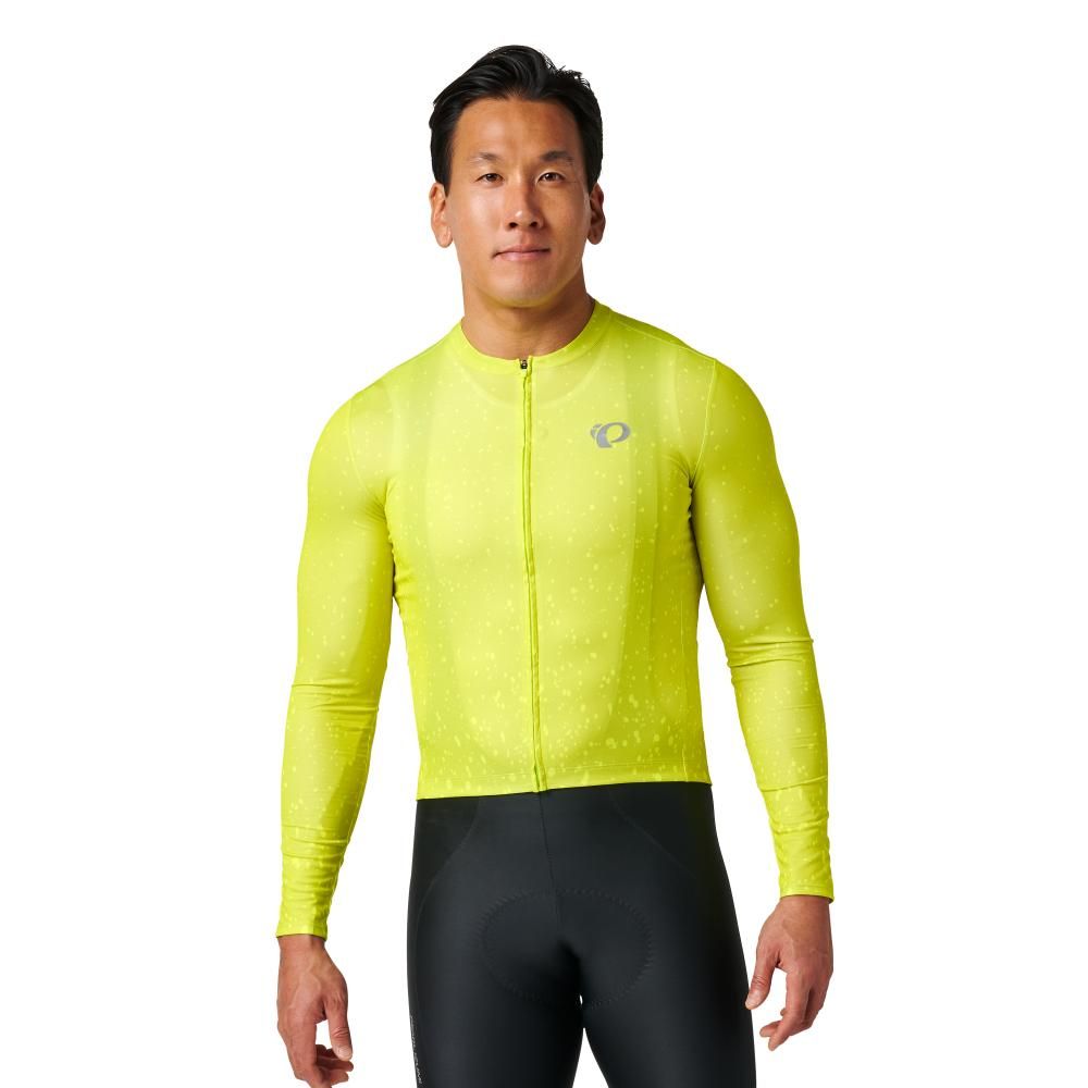 Pearl Izumi Attack Men's Long Sleeve Jersey (Yellow Splatera)