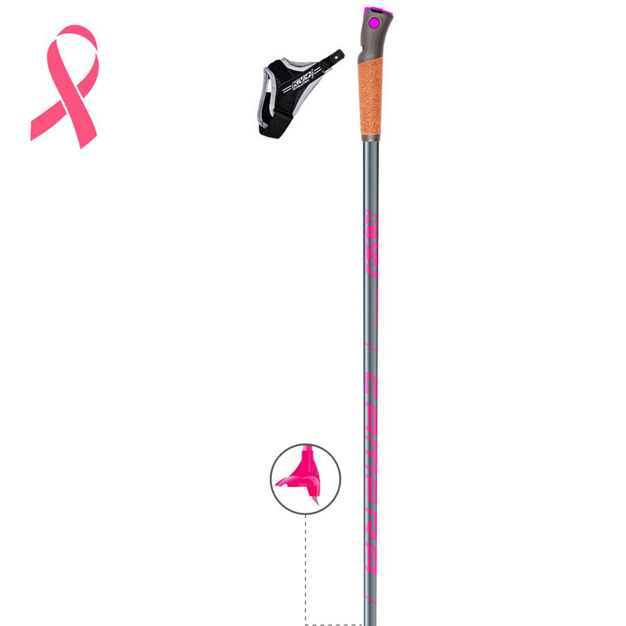 Bâton KV+ Campra Pink, Elite Clip Grips, 30-40% Carbon Shafts