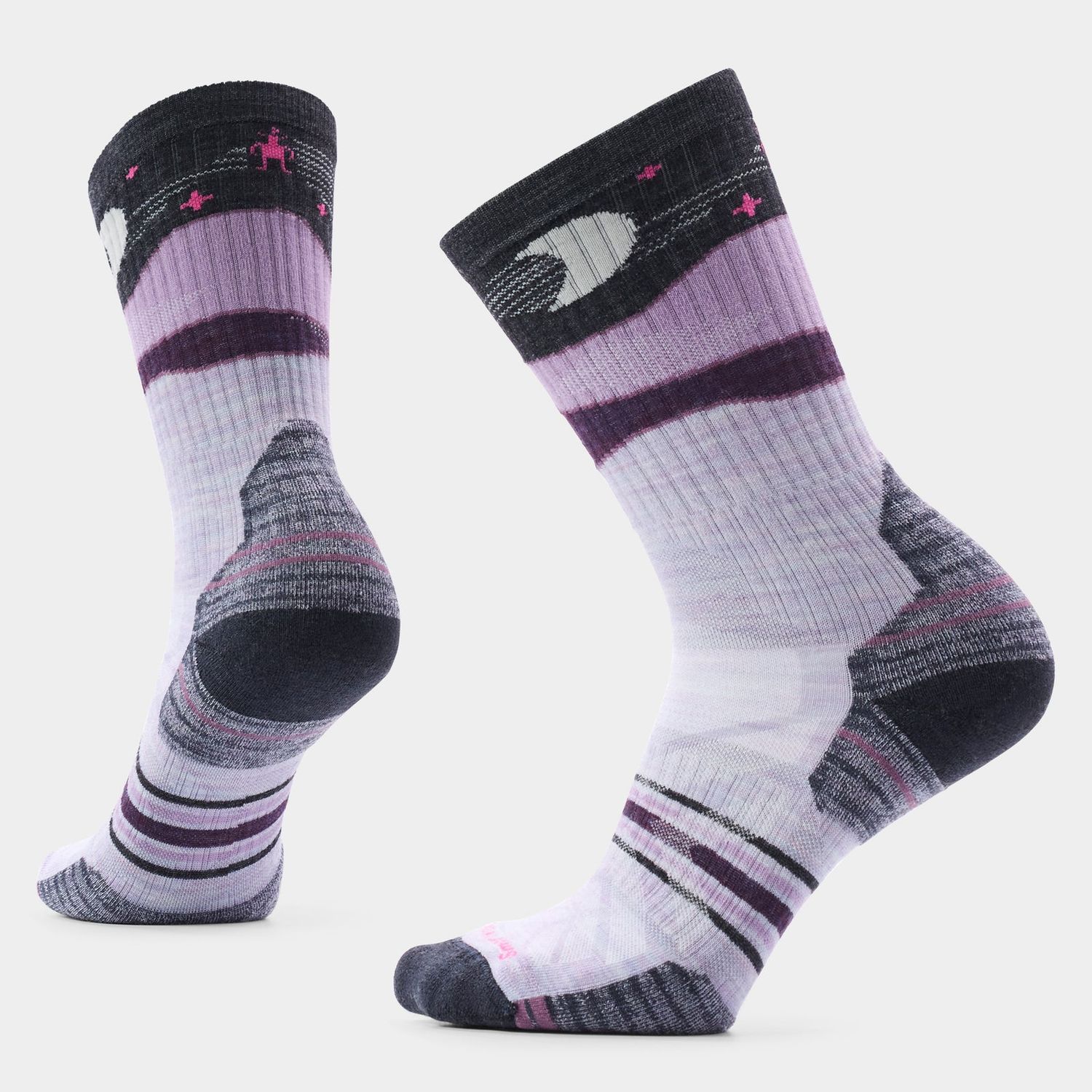 Bas Smartwool Hike Lunar Trek Femme Imprimé Mauve Éclipse