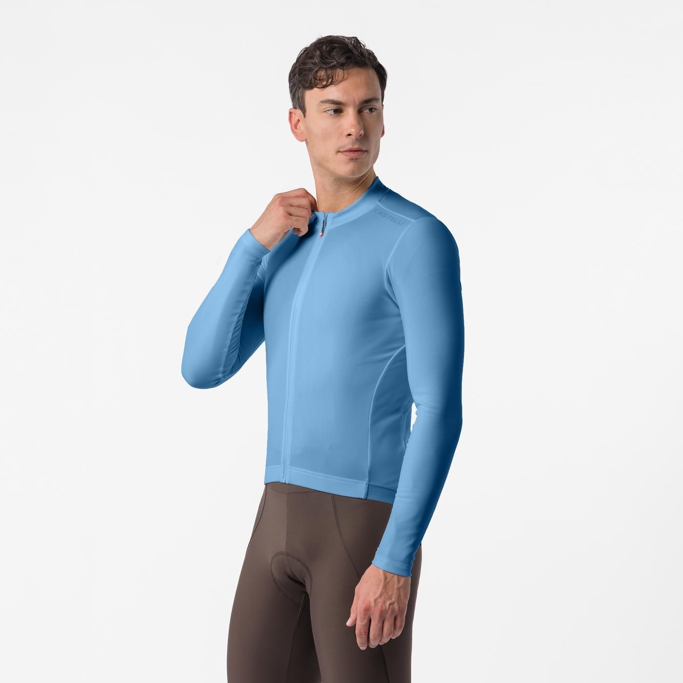 Maillot manches longues Castelli Espresso Thermal 2 Bleu Métallisé