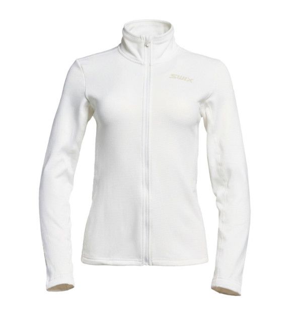 Chandail manches longues full Zip Swix Tista Grid Femme Blanc Neige