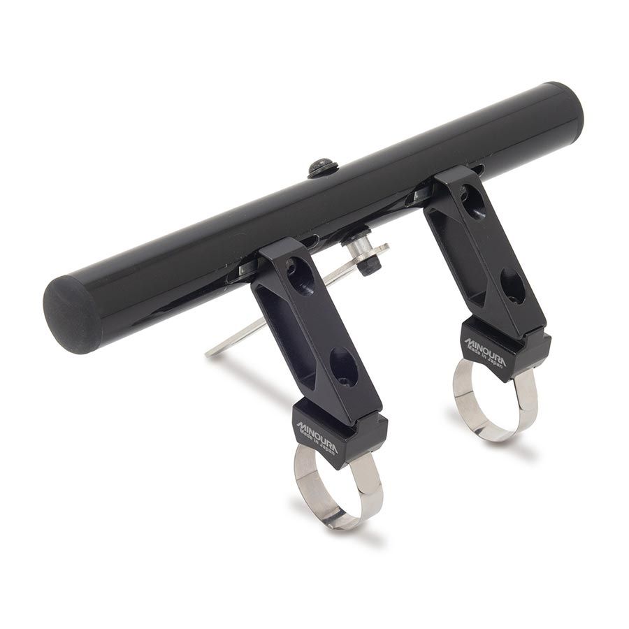 Support de cyclomètre Minoura, TSG-23EBW All in One, Collet Universelle, Aluminium, Noir