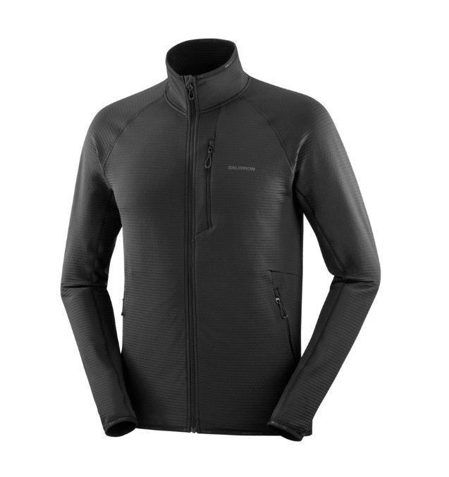 Chandail manches longues Salomon Sntial LightWarm Full Zip Noir