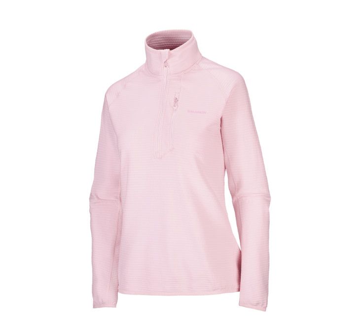 Chandail manches longues Salomon Sntial LightWarm Demi Zip Femme Rose Pâle