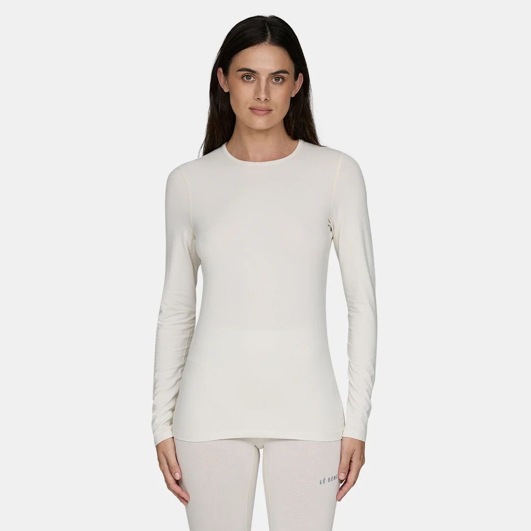 Sous-vêtement à manches longues Lé Bent Midweight Femme Perle