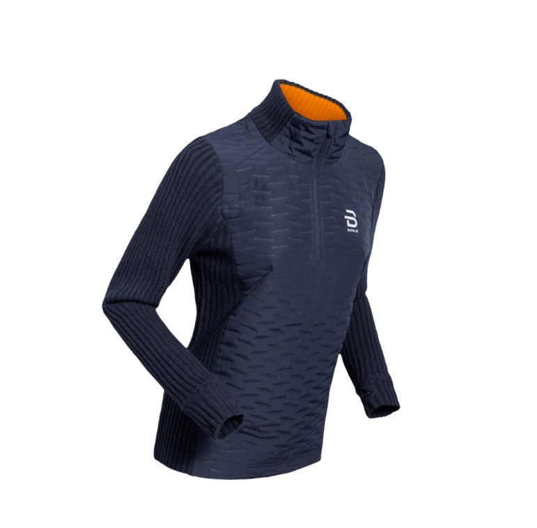 Chandail manches longues Bjorn Daehlie Comfy 2.0 Demi Zip Femme Bleu Marin