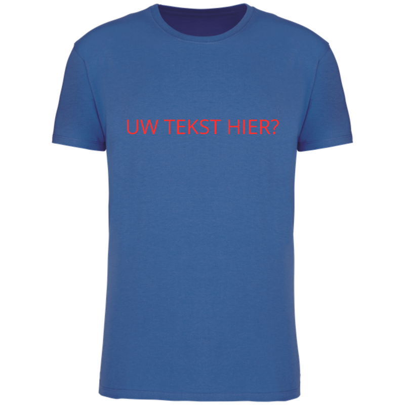 KONINGSBLAUW TSHIRT MET TEKST EN/OF ILLUSTRATIE (verschillende kleuren tekst)