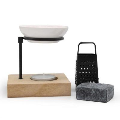 Cadeauset waxwarmer-rasp-amberblokje in cadeauverpakking