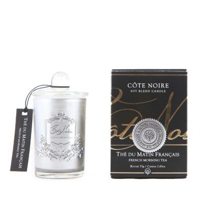 Geurkaars French Morning Tea 75gr zilver 25 branduren – Cote Noire