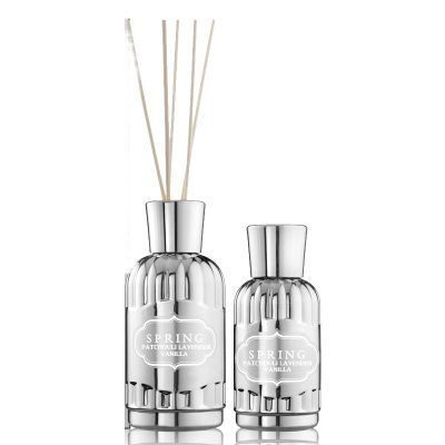 Geurstokjes 100ml Zilver “Patchouli Lavendel Vanille “- Spring Fragrances