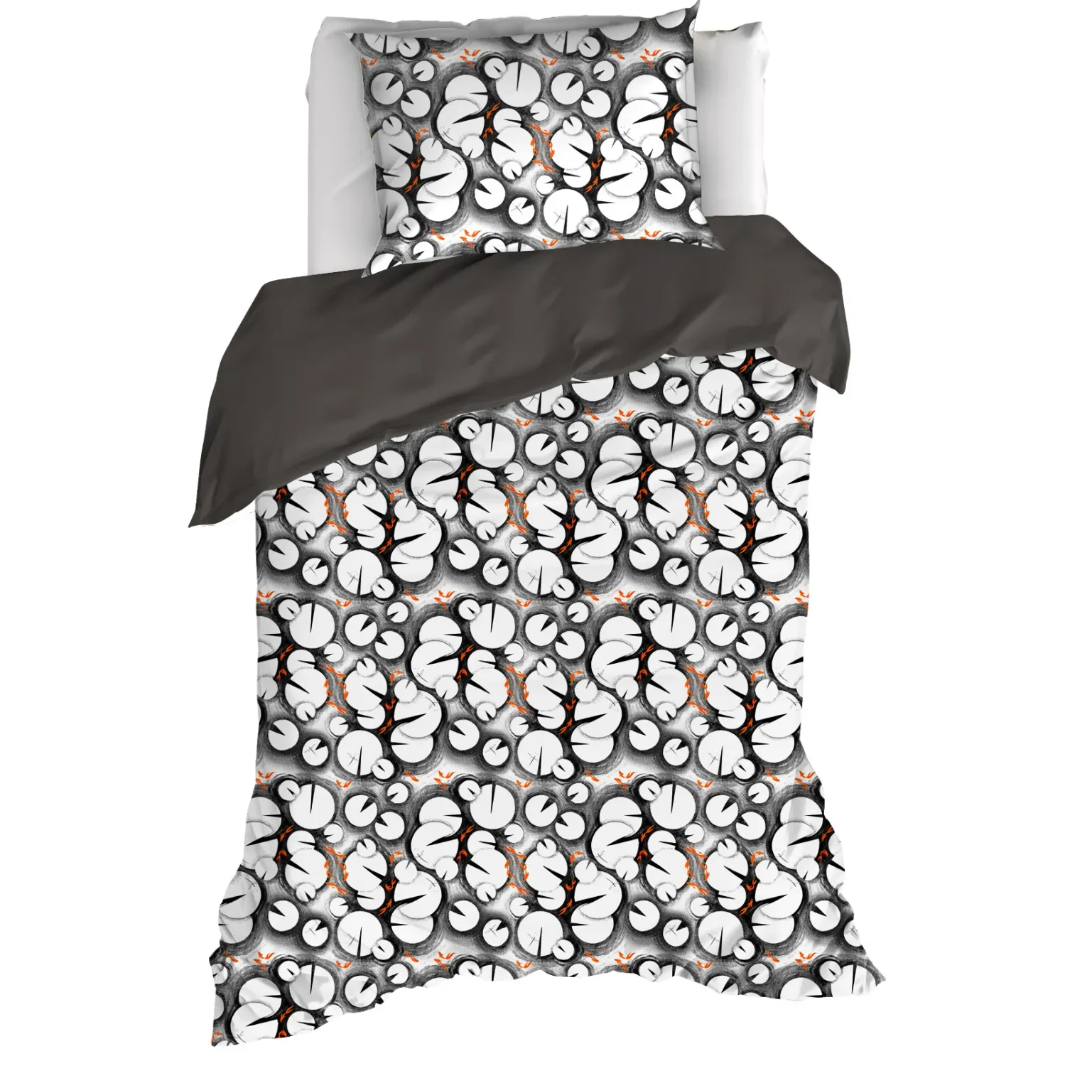 Dekbedovertrek Lilypad, Black - 140 x 200/220 - Katoen Percal