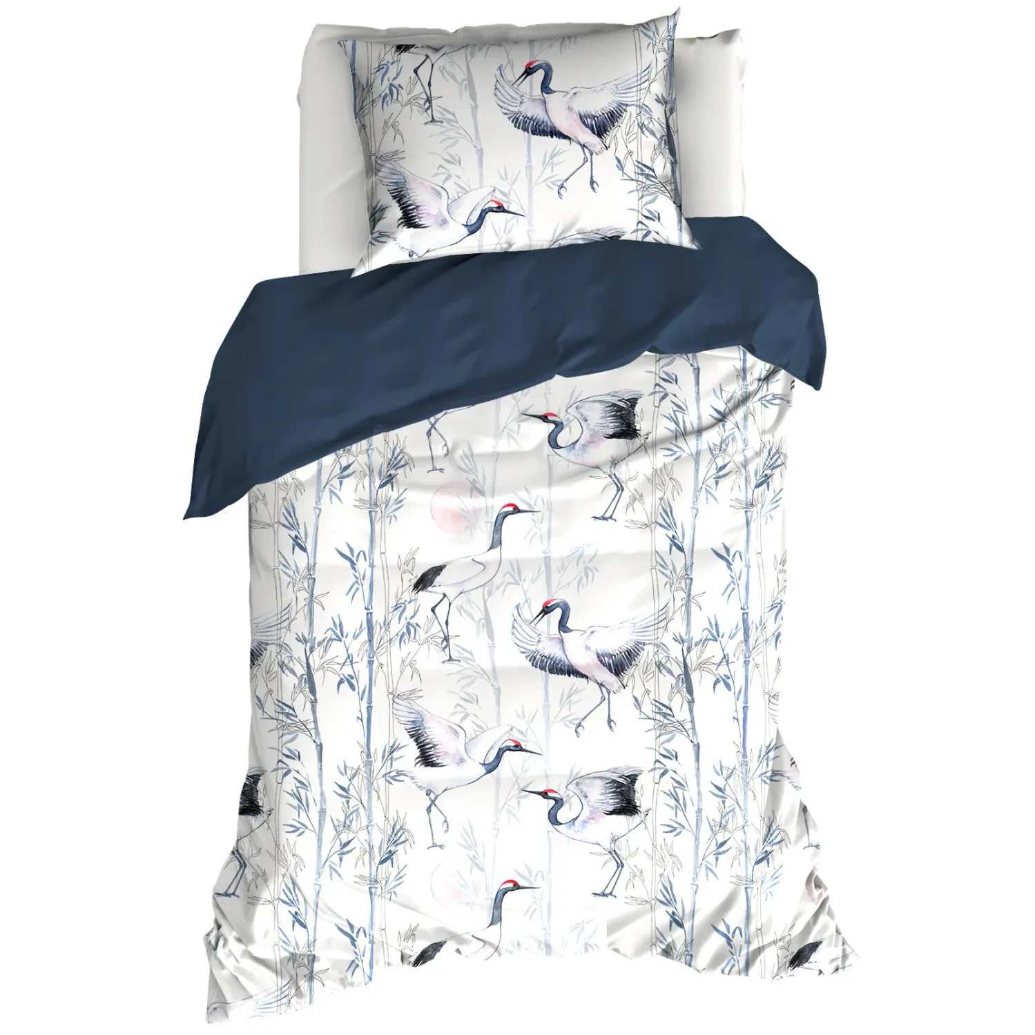 Dekbedovertrek Mont Blanc Majolica Blue - Eenpersoons - 140 x 200/220 cm - Katoen Satijn