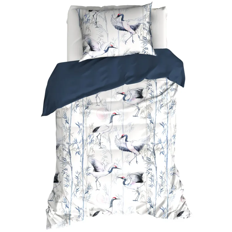 Dekbedovertrek Mont Blanc Majolica Blue - Eenpersoons - 140 x 200/220 cm - Katoen Satijn