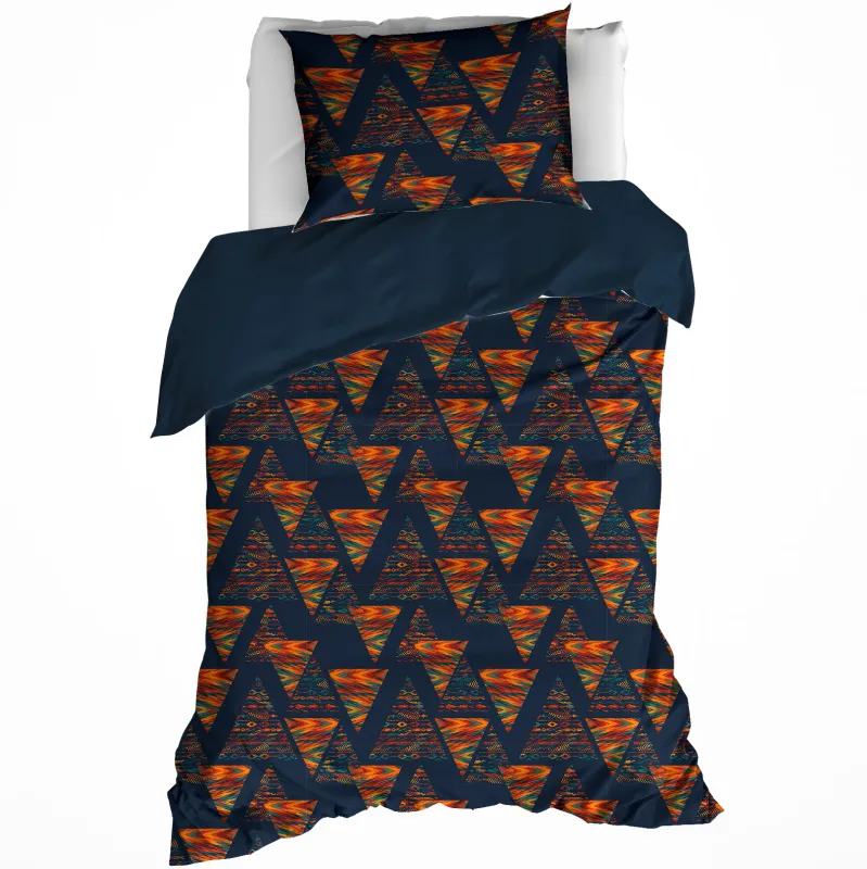 Dekbedovertrek Caspian Eclipse Blue - Eenpersoons - 140 x 200/220 cm - Katoen Flanel