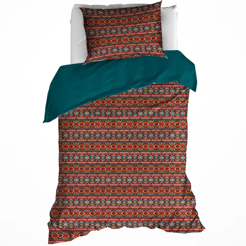 Dekbedovertrek Melchior Brandy Brown - Eenpersoons - 140 x 200/220 cm - Katoen Flanel