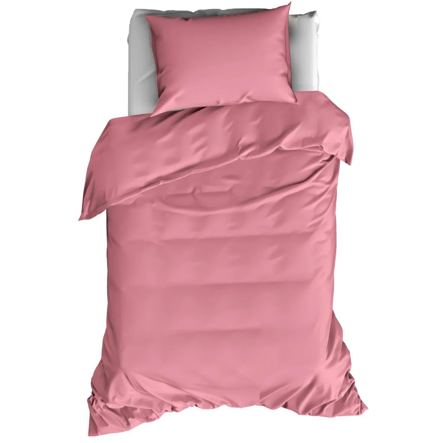 Dekbedovertrek Katoen Satijn Olivia - Eenpersoons - 140 x 200/220 cm - Roze