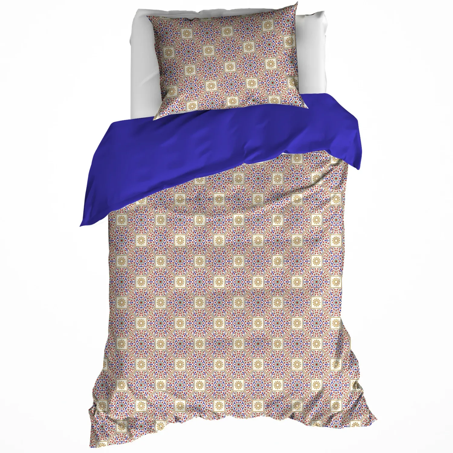 Dekbedovertrek aziz sodalite blue 140x200/220+60x70 katoen