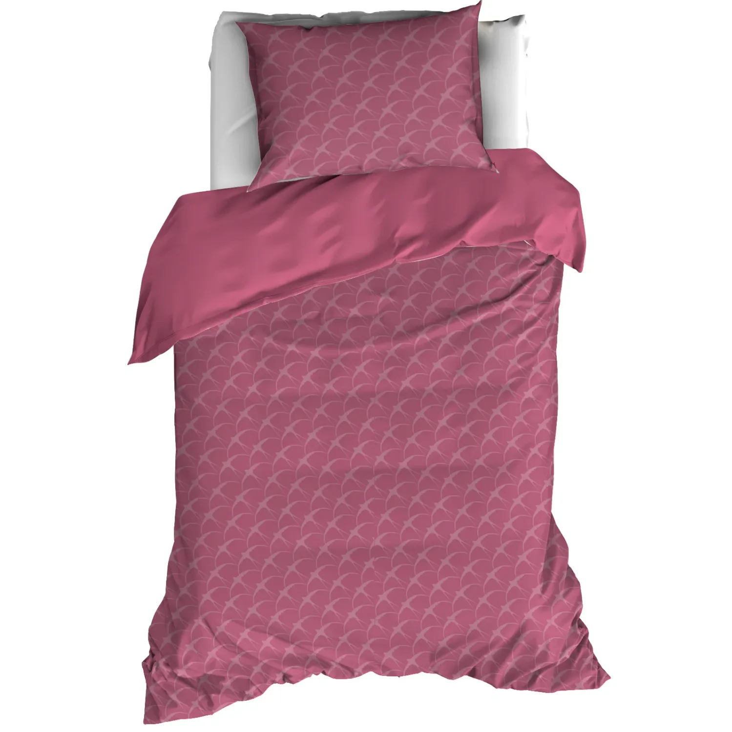 Dekbedovertrek Birds Lilac - Eenpersoons - 140 x 200/220 cm - Flanel