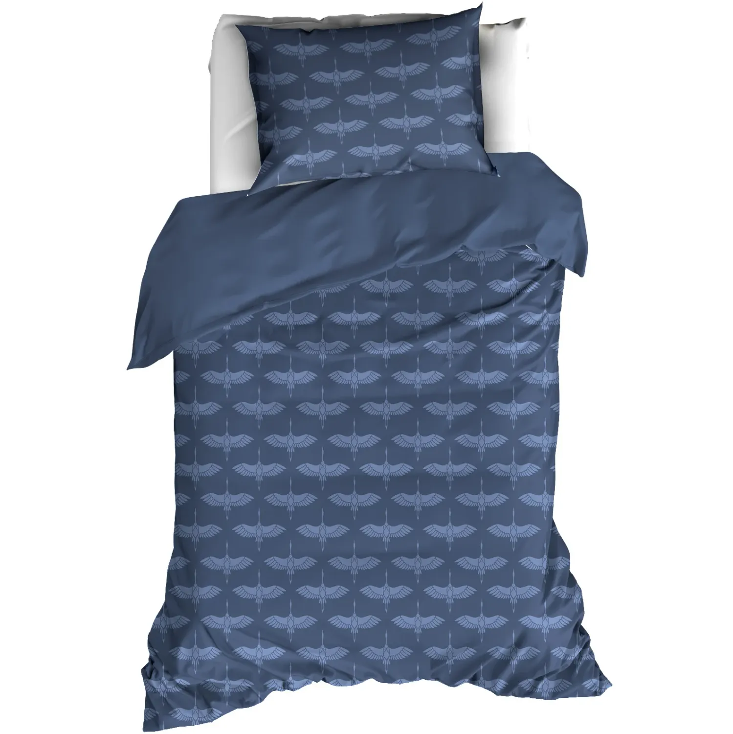 Dekbedovertrek Crane Blue - Eenpersoons - 140 x 200/220 cm - Flanel