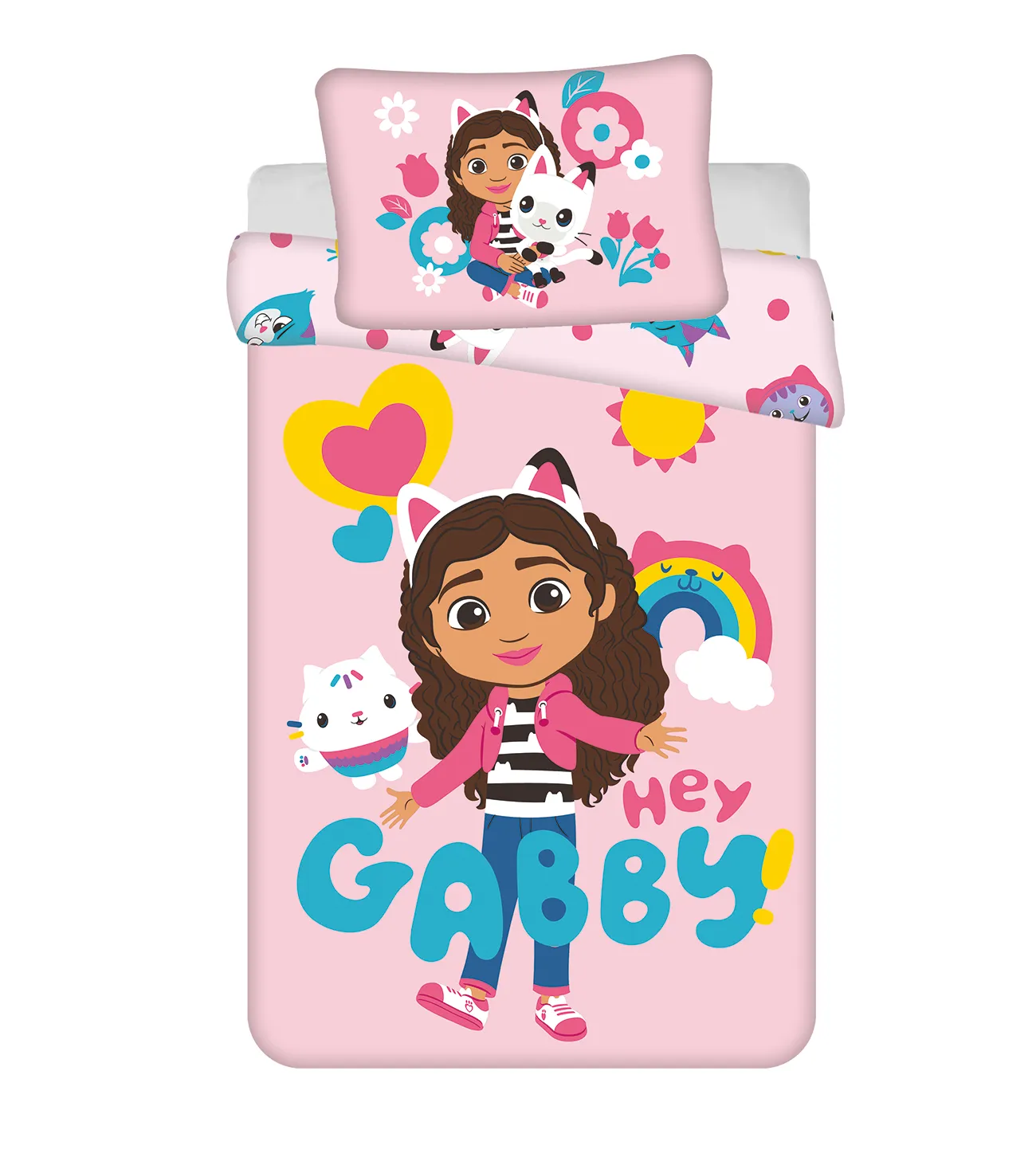 BABY Dekbedovertrek, Regenboog - 135 x 100 + 40 x 60 cm - Katoen