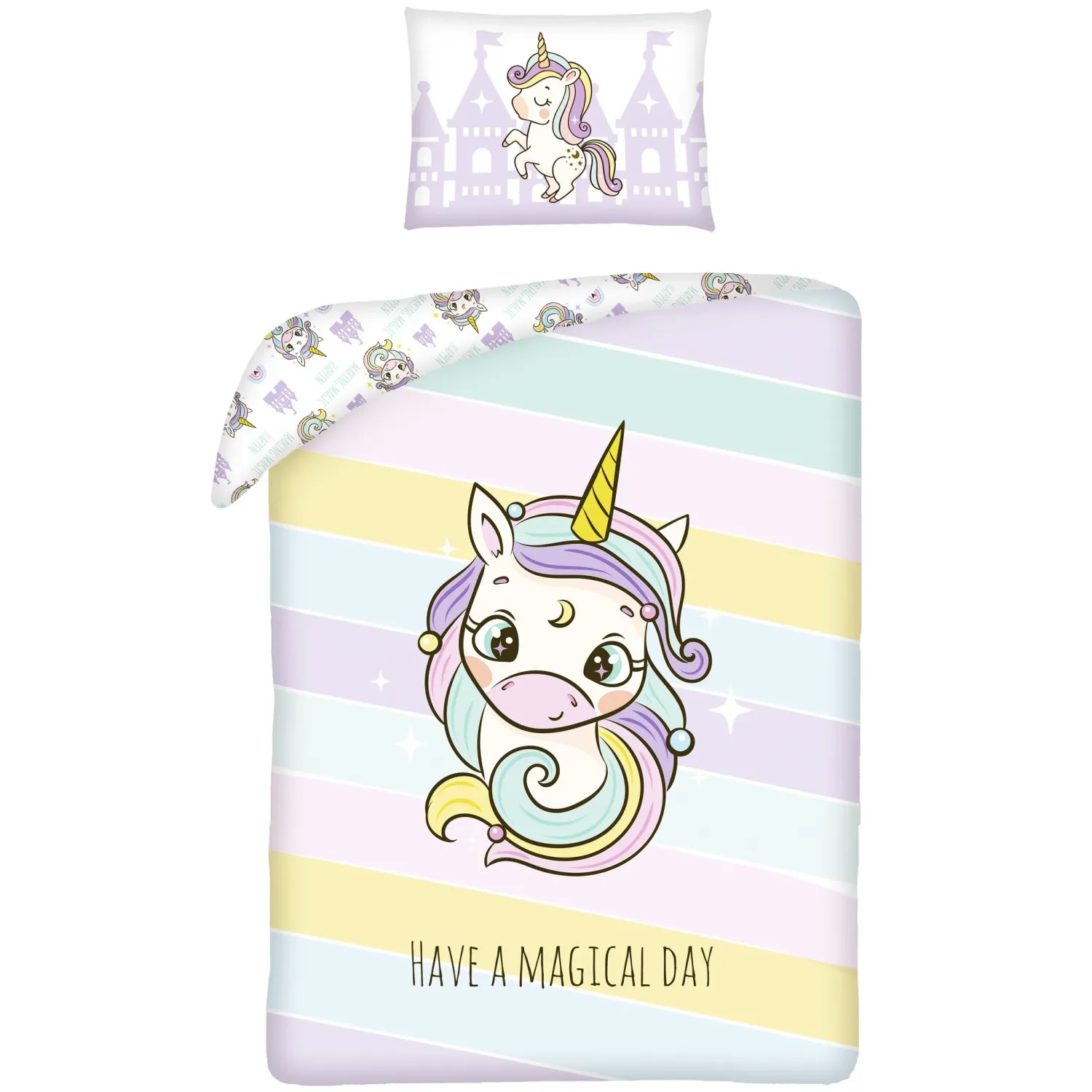 BABY Dekbedovertrek, Have a Magical Day - 100 x 135 cm + 60 x 40 cm - Katoen