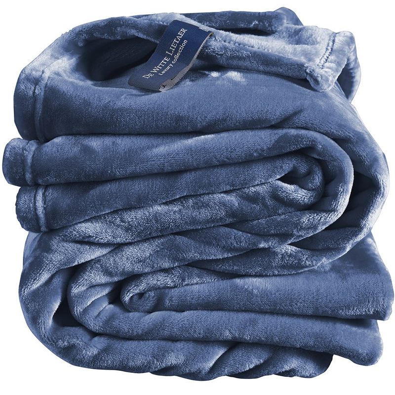 Fleece deken Cosy blue indigo - 150 x 200 cm - 100% polyester