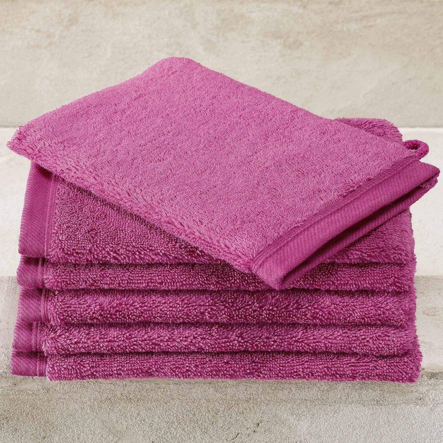 Washandjes Contessa, Magenta - 16 x 21 cm - 6 stuks - Katoen