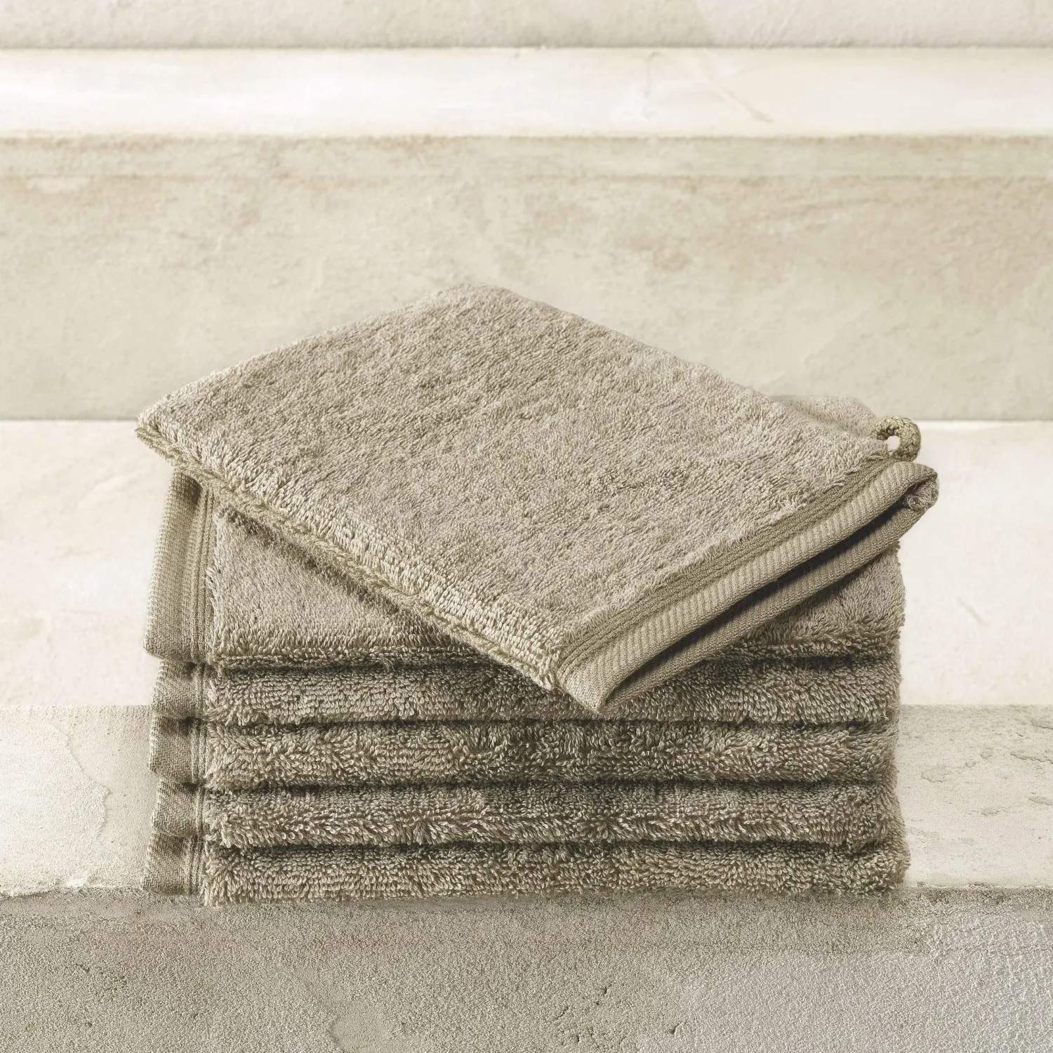 Washandjes Contessa Taupe 16 x 21 cm - 6 stuks - Katoen