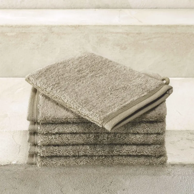 Washandjes Contessa Taupe 16 x 21 cm - 6 stuks - Katoen