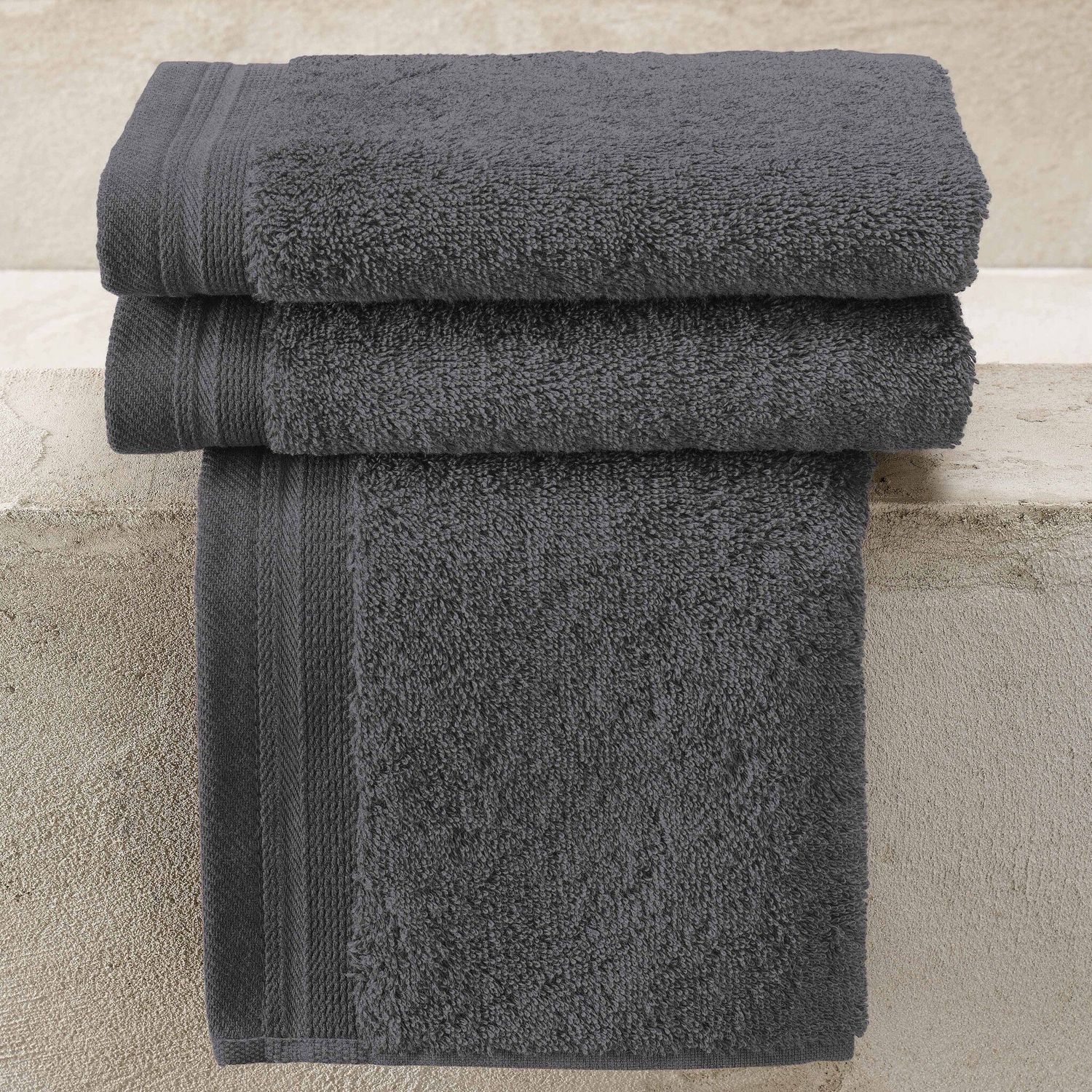 Gastendoekjes Contessa, Dark Grey - 40 x 60 cm - 3 stuks - Katoen