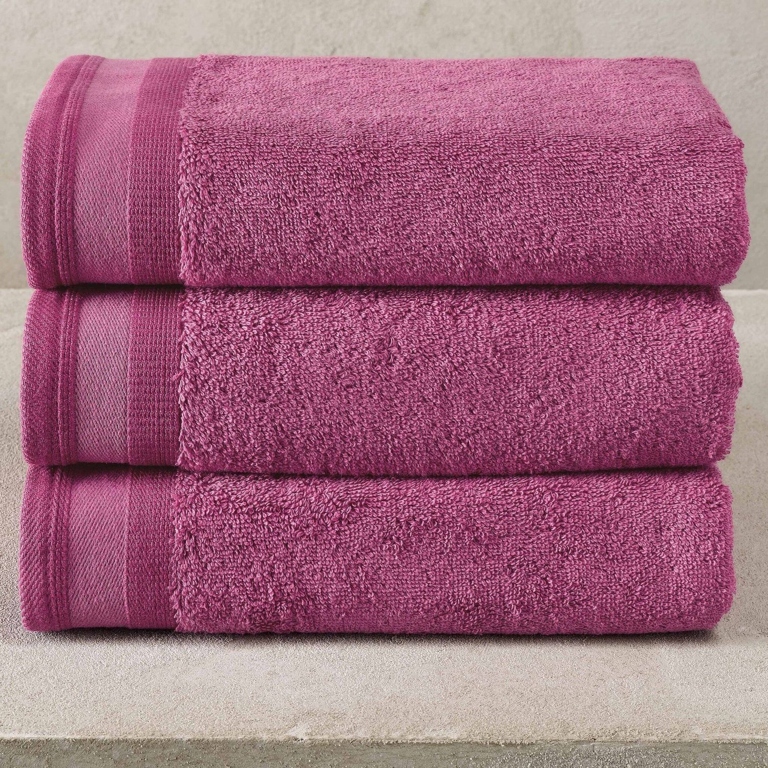 Handdoeken Contessa, Magenta - 50 x 100 cm - 3 stuks - Katoen