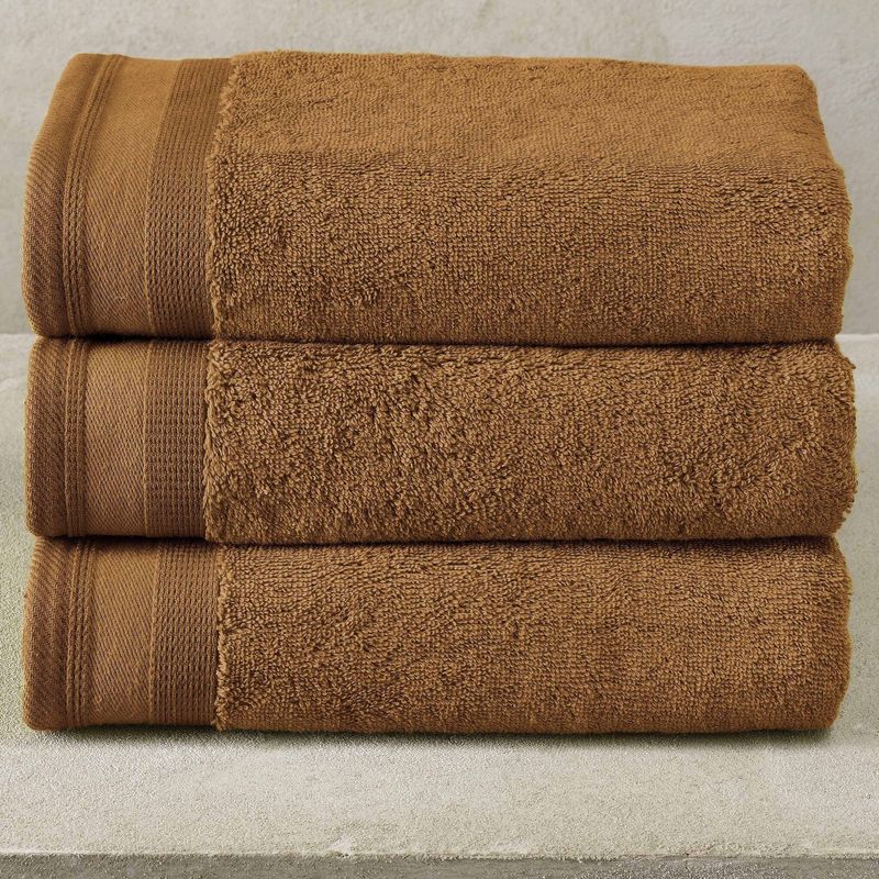 Handdoeken Contessa, Caramel - 50 x 100 cm - 3 stuks - Katoen