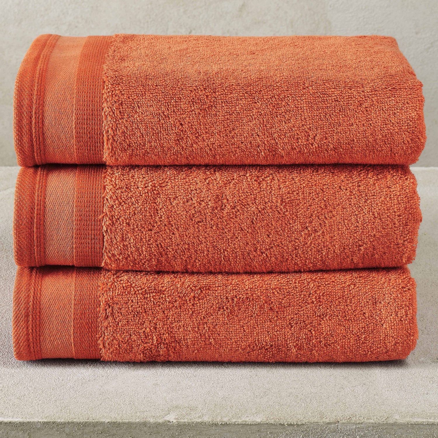Handdoeken Contessa, Burnt Orange - 50 x 100 cm - 3 stuks - Katoen