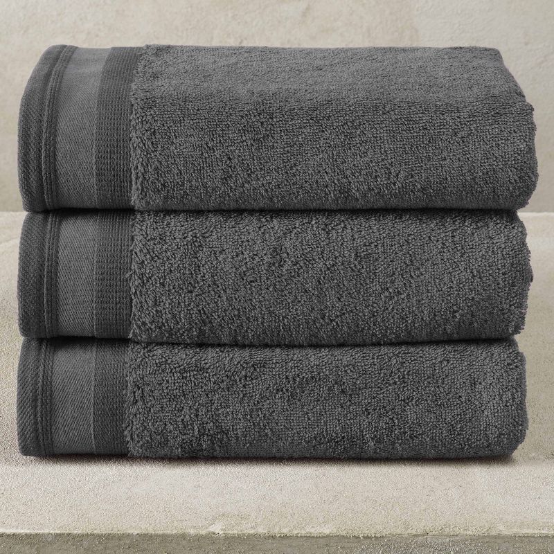 Handdoeken Contessa, Dark Grey - 50 x 100 cm - 3 stuks - Katoen