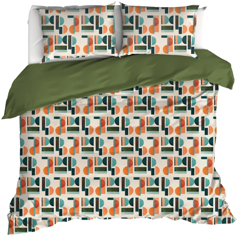 Dekbedovertrek Lisboa, Grenoble Green - 200 x 200/220 - Katoen Percal